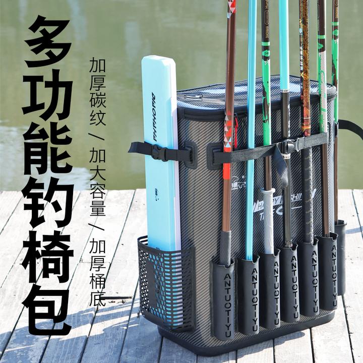 多功能新款eva加厚骑士椅桶包防水大容量渔具收纳包钓鱼椅双肩包