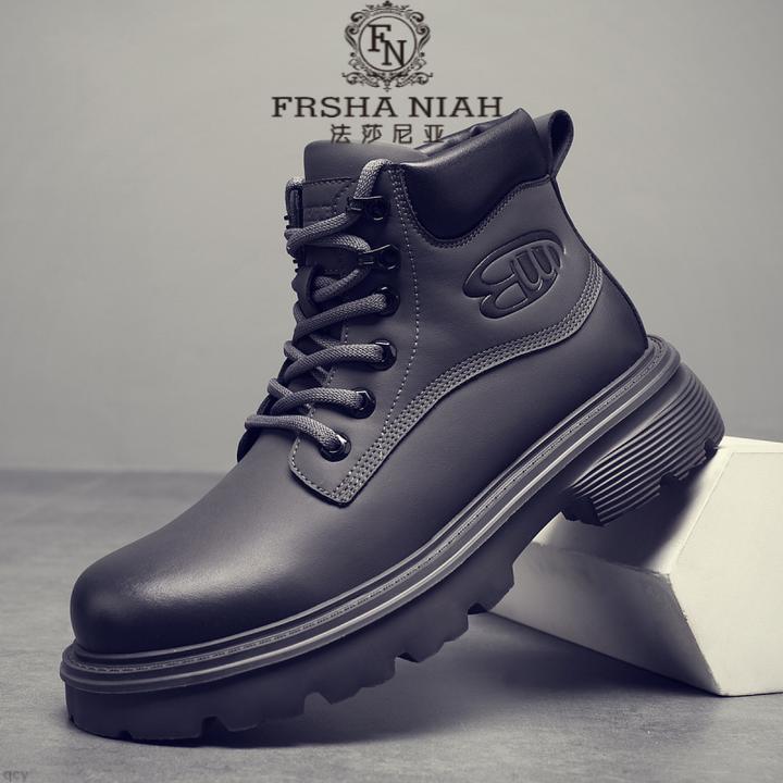 法莎尼亚美式男款马丁靴秋季款厚底增高鞋时尚潮流百搭运动休闲鞋