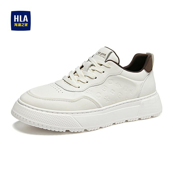 HLA/海澜之家男鞋秋季新款板鞋男高级痞帅鞋子男士增高百搭小白鞋