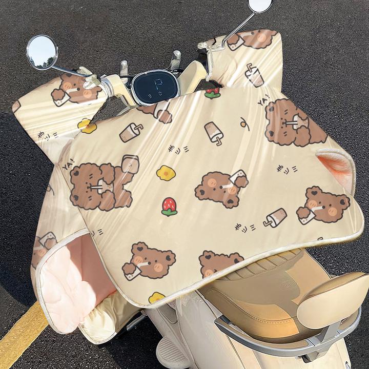 钢化膜新款★电动车挡风被冬款电车加厚防雨季电瓶车加绒防水防寒