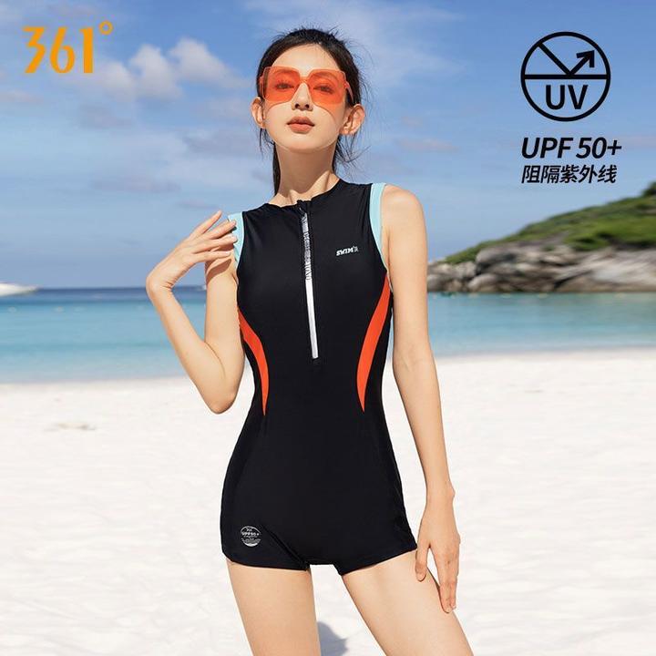 361泳衣女连体平角游泳馆专用运动竞速泳装新款泡温泉游泳衣2