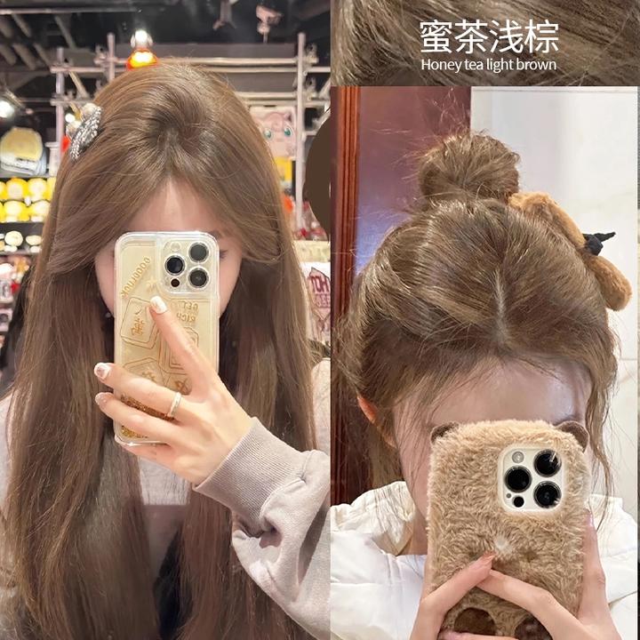 【买一送一】蜜茶浅棕色染发膏纯植物纯天然遮白发不刺激显白流行女