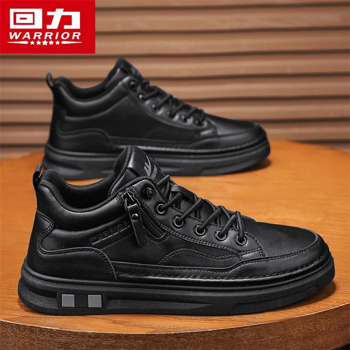 回力男鞋2025新款秋季黑色板鞋英伦风高帮马丁靴男士百搭休闲皮鞋