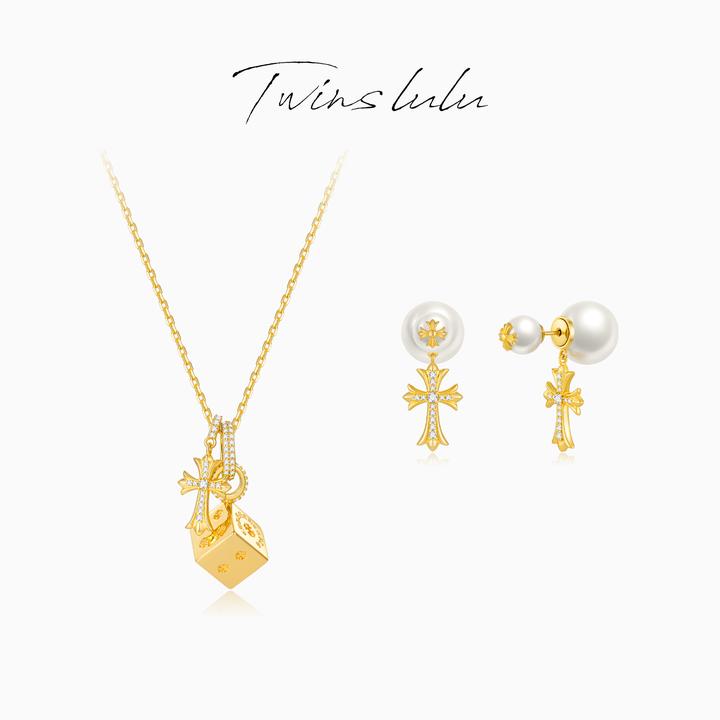 TWINS LULU 【骰子】年货节时尚百搭复古风方块方块项链TSJ7771