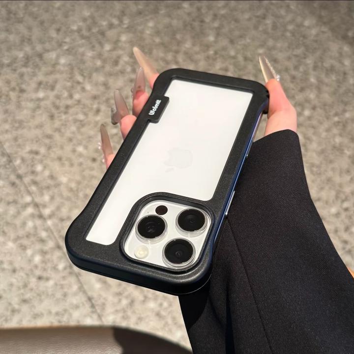 雅天立夏季撞色无边框适用苹果16/15pro手机壳14镂空背板iPhone13