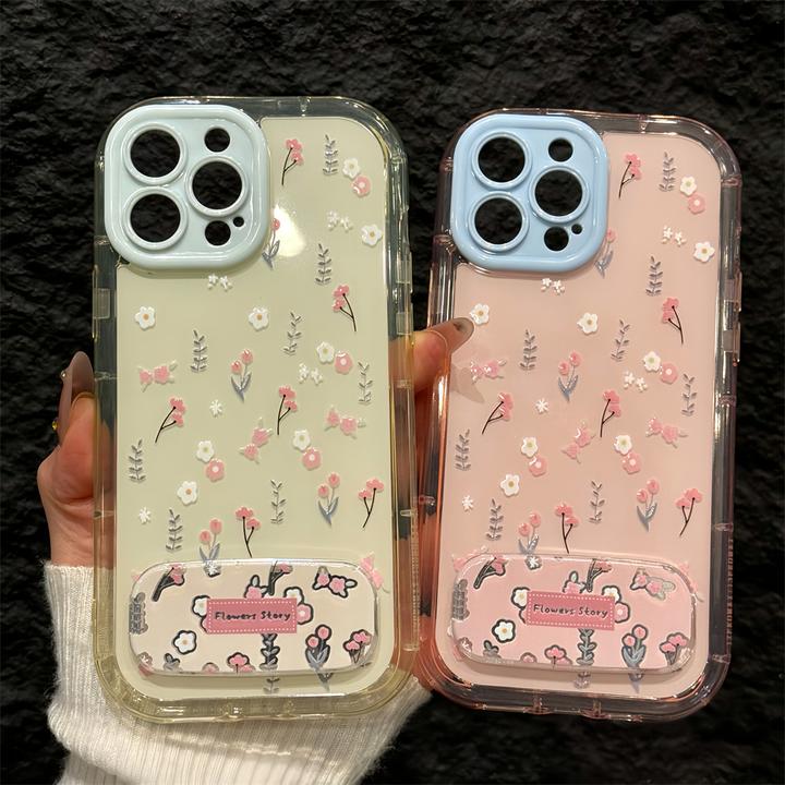 小碎花适用苹果16pro手机壳iPhone15果冻奶油mate60华为p女小米15