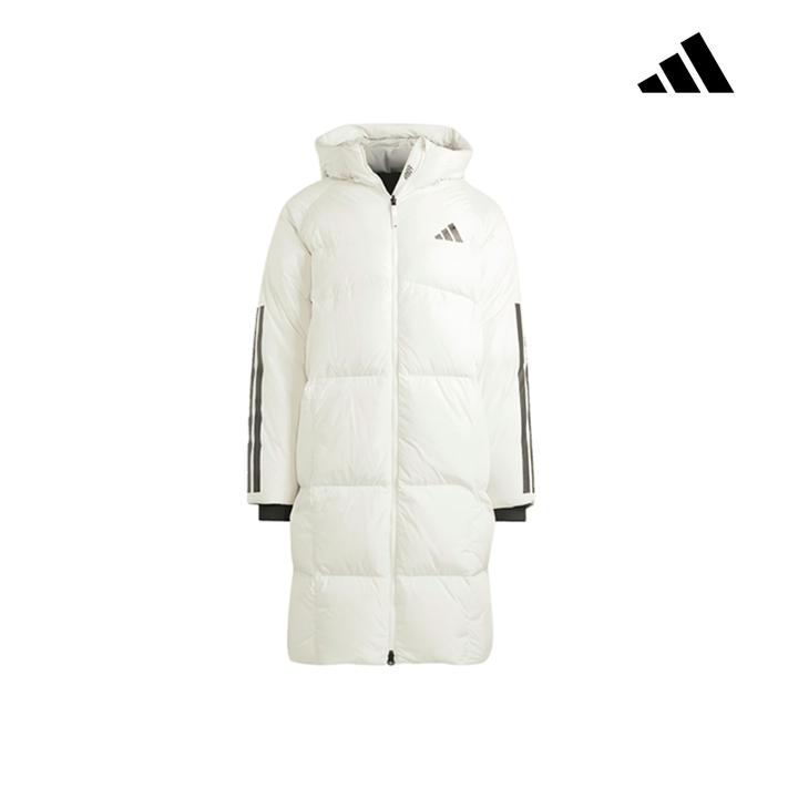 流光风 阿迪达斯男女款暖「芯」科技600蓬长款保暖连帽羽绒服JG3838