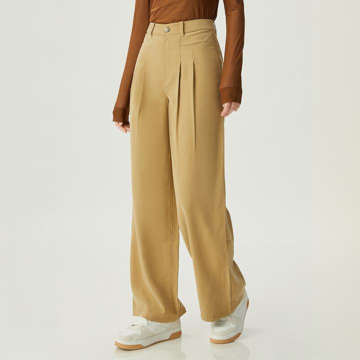 阿玛施AMASS新款女装时尚百搭时髦垂感直筒休闲西裤长裤女5100478