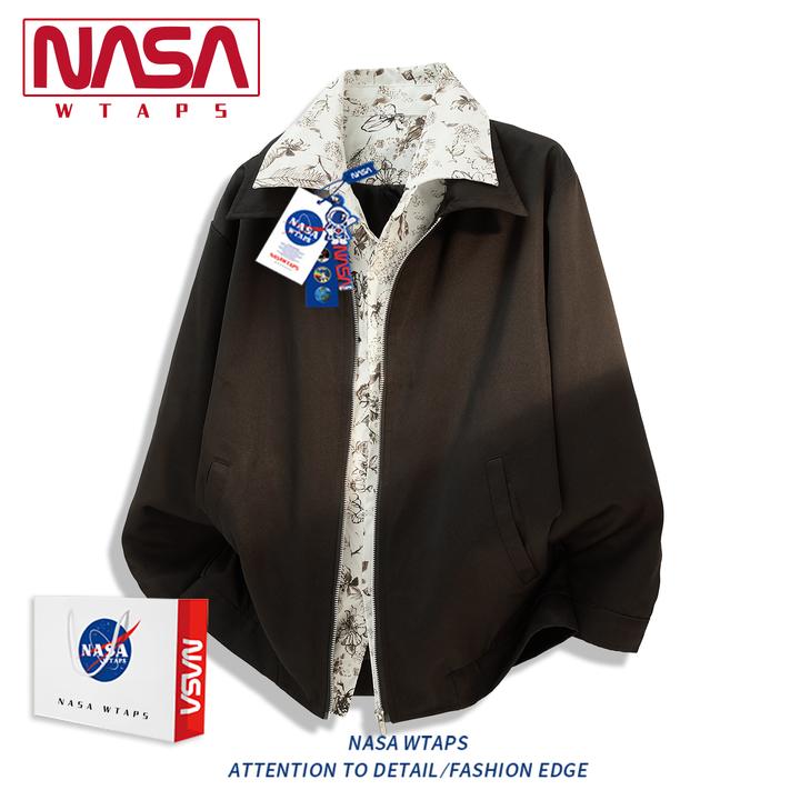 NASA WTAPS美式复古花领假两件夹克外套男款秋季高级感肌理感上衣