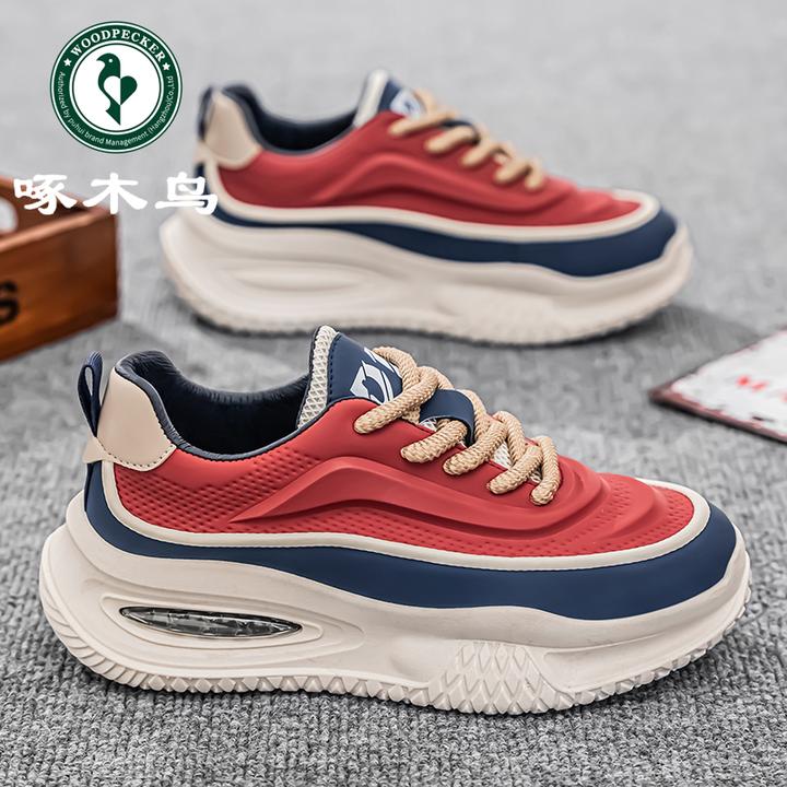 啄木鸟男鞋厚底增高休闲鞋男士透气潮流鞋子男生鞋百搭运动老爹鞋