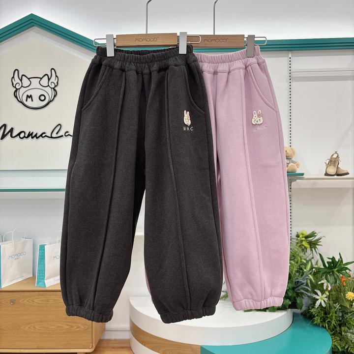 MOMOCO女童冬季新款百搭可爱兔子加绒束脚卫裤77830358036&35