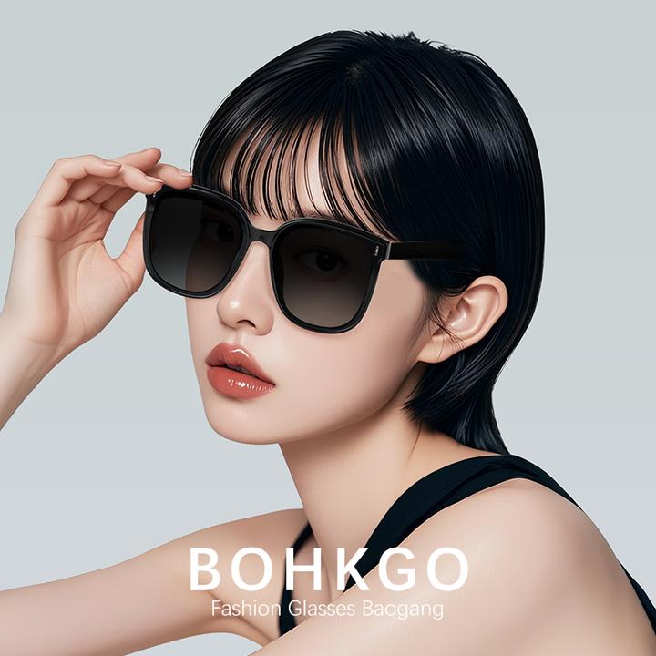 【宝港眼镜】时尚百搭防紫外线太阳镜墨镜01经典黑白色