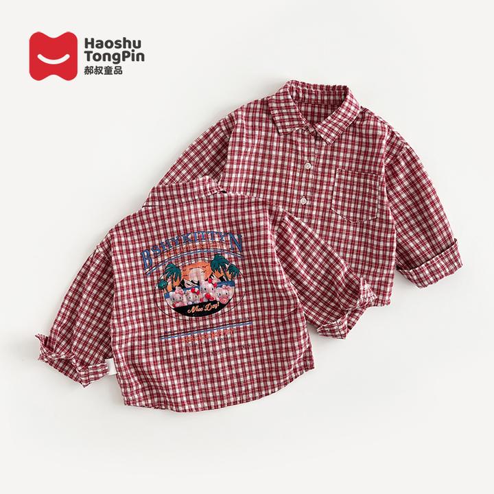 现货百分百棉【亲子装】郝叔童品秋季新款2025女童高货衬衫潮HP5384