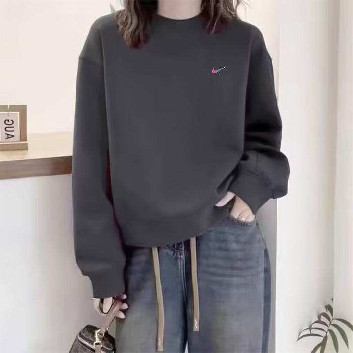 奥特莱斯官方克莱因蓝圆领套头卫衣男女宽松2025新款秋季加绒上衣