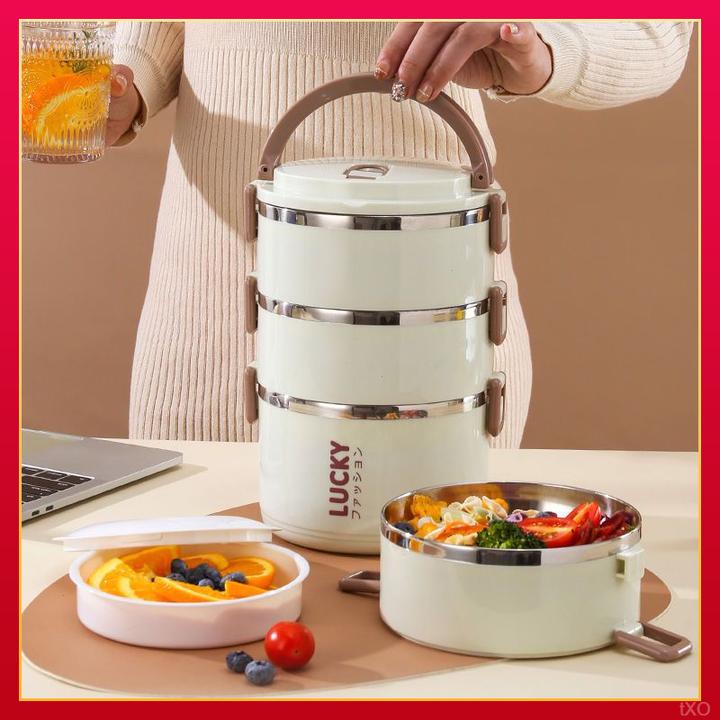 成人保温多层便当盒大容量双层不锈钢饭盒便携密封餐盒上班族