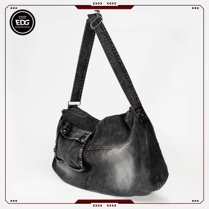 EDG原创设计*复古未来感*水洗牛仔可拆卸口袋异形多功能托特包