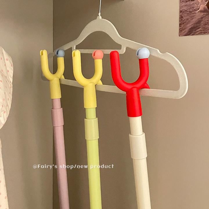 多巴胺衣叉伸缩撑衣杆加长举衣杆学生宿舍家用阳台便携挂取晾衣杆