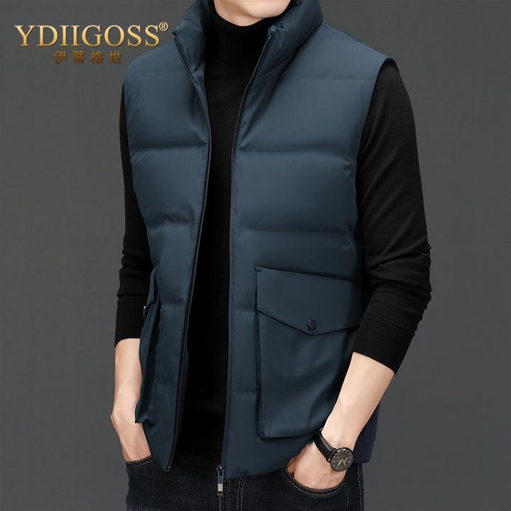 YDIIGOSS休闲无袖羽绒服马甲男秋冬季时尚舒适坎肩外穿男士