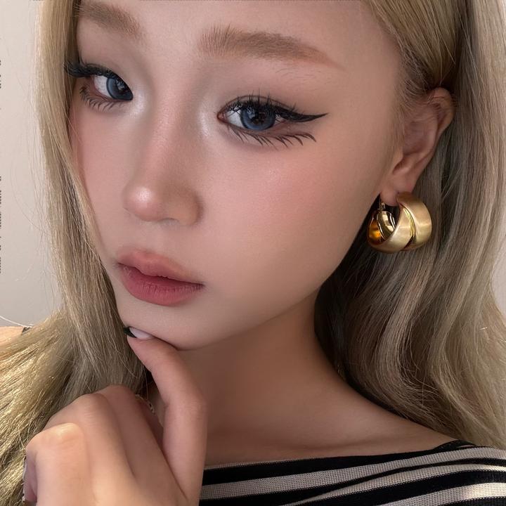 铜合金耳饰 几何圆圈大气复古港风耳钉耳圈耳环高级感冬耳坠饰品