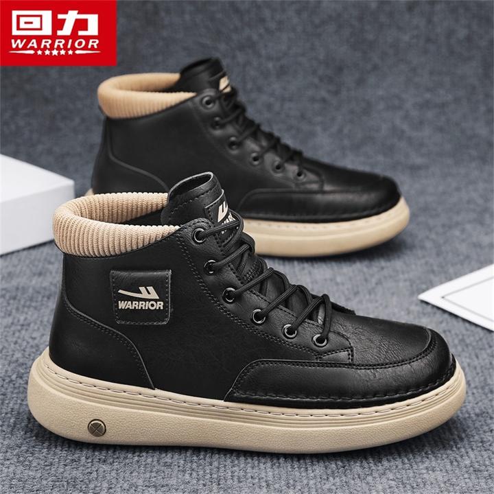 回力男鞋马丁靴冬季2025新款高帮防水防滑厨师户外登山工装英伦风