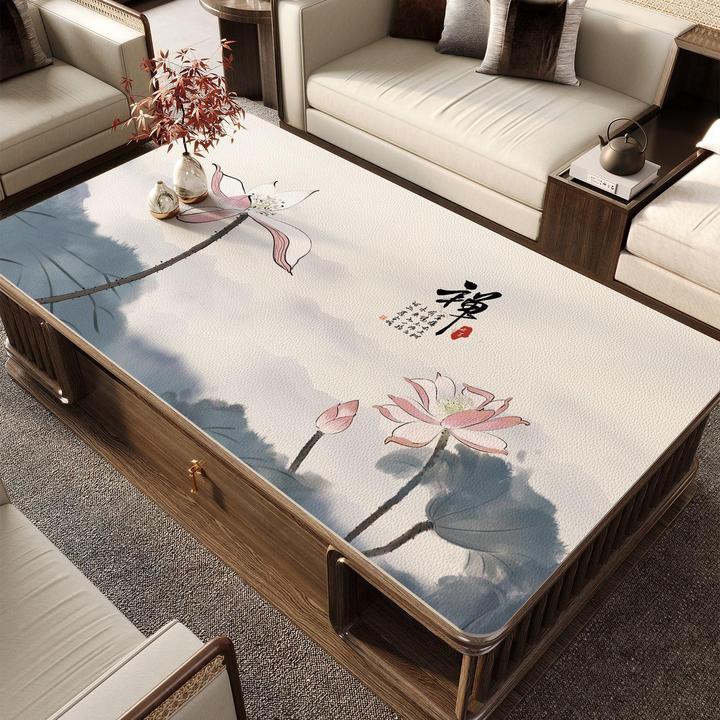 中式硅胶茶几垫防水防烫防油免洗长方形桌垫国风国潮客厅餐桌垫