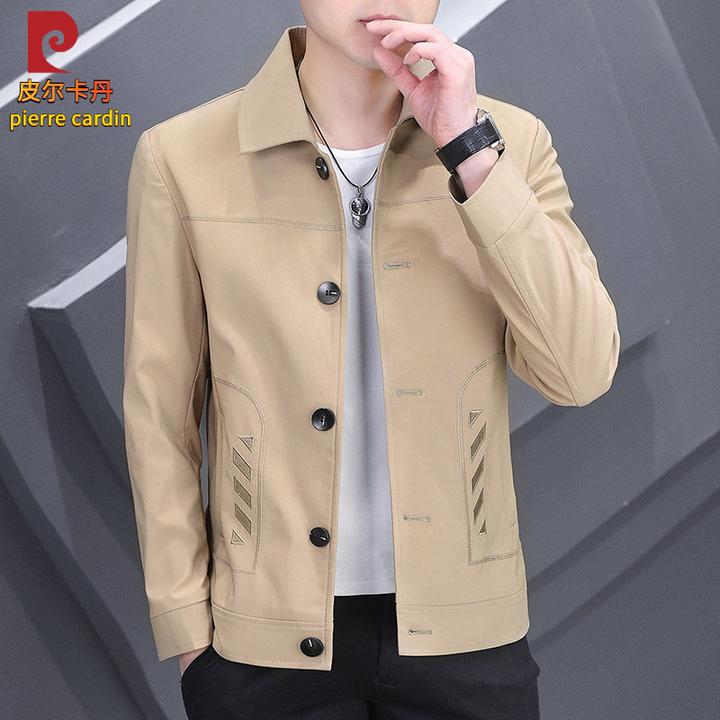 皮尔卡丹2025男士外套春秋新款韩版潮流翻领休闲上衣服春季男装夹