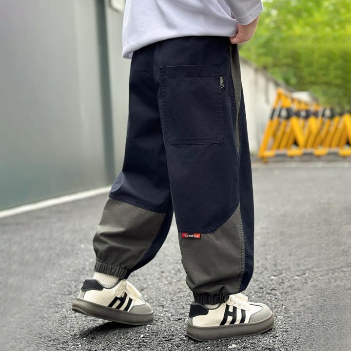 男童裤子运动裤春款新款束脚裤儿童男孩工装裤潮酷儿童春秋裤子