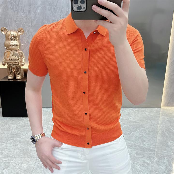 度尚-夏季新款男士高品质针织时尚休闲潮流翻领POLO衫短袖百搭
