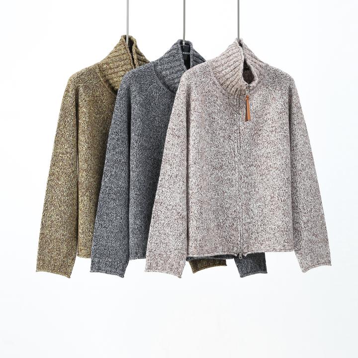 秋季厚款骆马绒云朵长袖针织毛针织衫印花高领秋冬针织打底衫6716