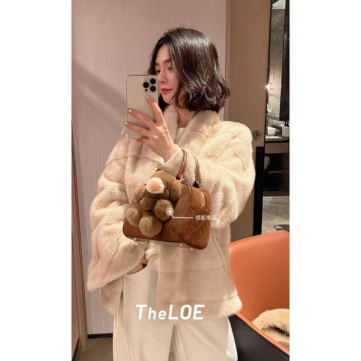 TheLOE/【双色环保貂草草】1091g中长款温暖外套#LE-9916