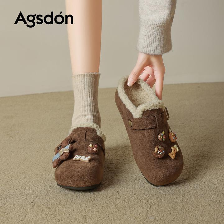 Y奥古狮登厚底加绒勃肯拖鞋女2025新款冬季美拉德加厚保暖半拖鞋Y