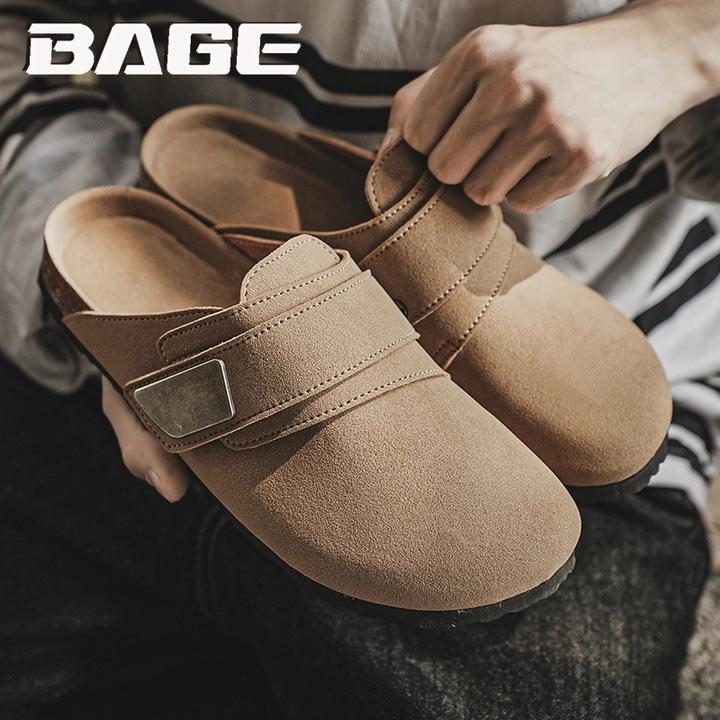 八哥勃肯鞋男冬季休闲男士一脚蹬包头半拖鞋情侣软木办公室懒人鞋
