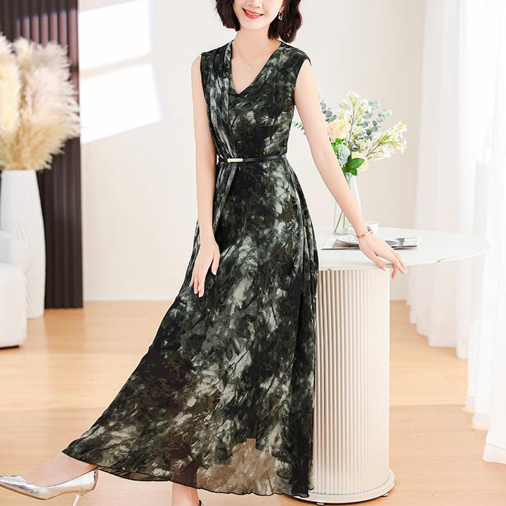 高贵气质宴会连衣裙2025新款时尚高端轻奢显瘦裙子女夏季雪纺长裙