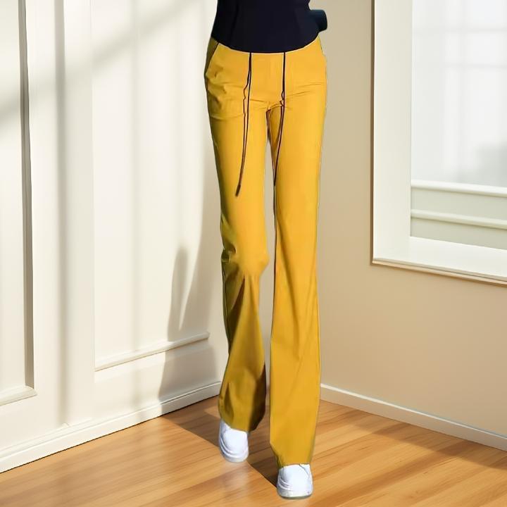 冰丝微喇运动裤子女2025新款今年流行夏季爆款高腰垂感显瘦九分裤