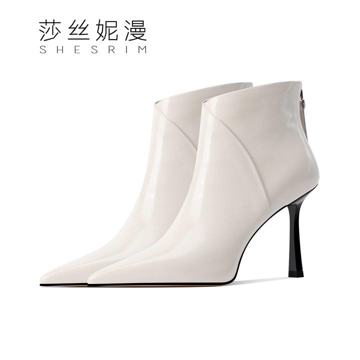 【柏林时装】短靴女2024秋冬新款时尚百搭气质女靴子细跟单里绒里红