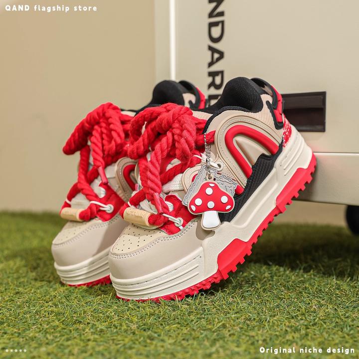 奇安达冬季琥珀流光风情侣增高板鞋百搭面包鞋低帮休闲鞋鞋子男款