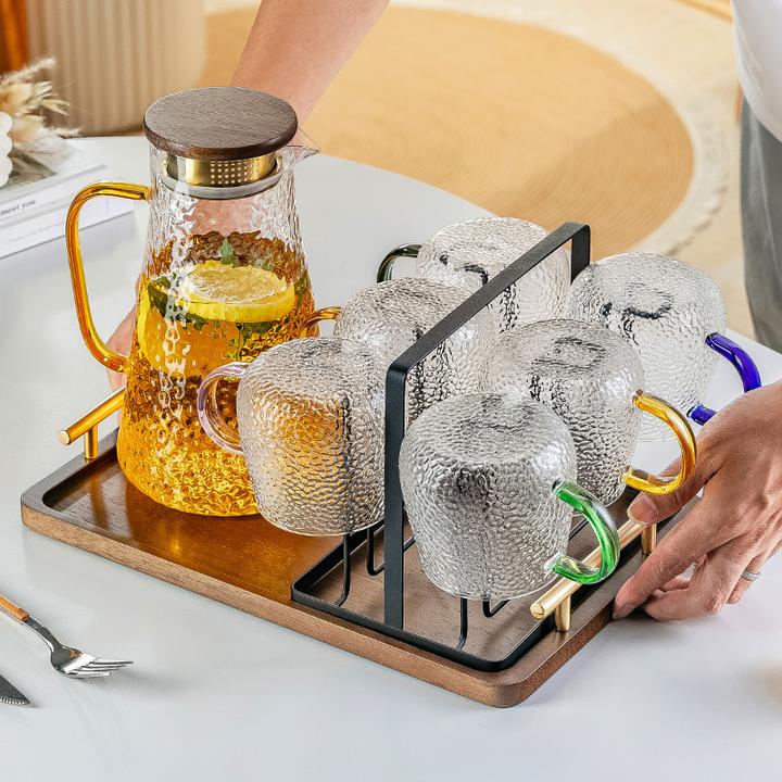 泡茶杯日式冷水壶水具凉水壶茶壶简约耐热锤纹大容量