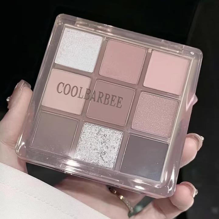 coolbarbee九色眼影盘珠光哑光不易晕染防水汗平价百搭眼影盘便携