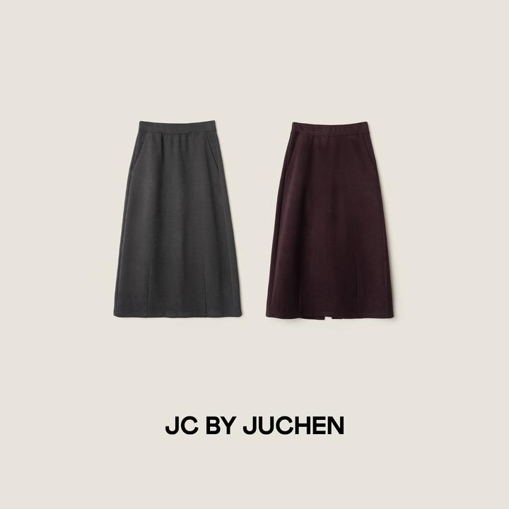 “散步哲学”静奢秋冬氛围舒适日常立体绒感经典中长款半裙FW105467