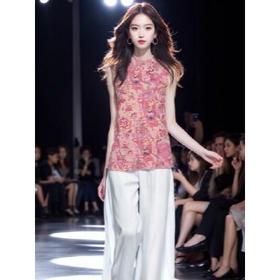 时尚新中式国风衬衫女2025夏季新款洋气显瘦宽松无袖坎肩马甲套装