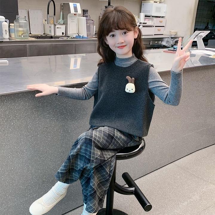 巴拉巴拉女童秋季套装2024新款儿童秋冬款洋气时髦休闲三