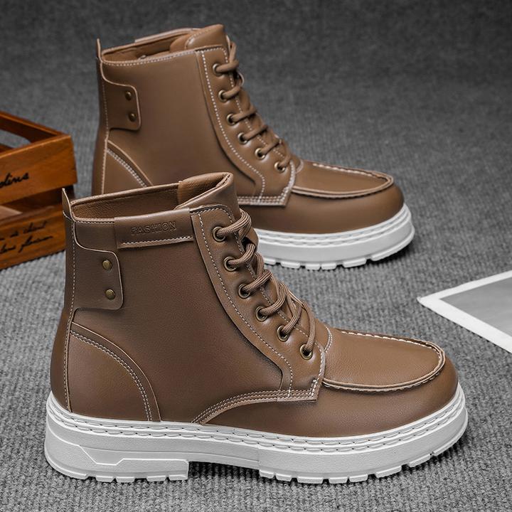 大码男鞋2025秋冬新款潮男时尚机车靴男士高帮运动户外马丁靴冬季