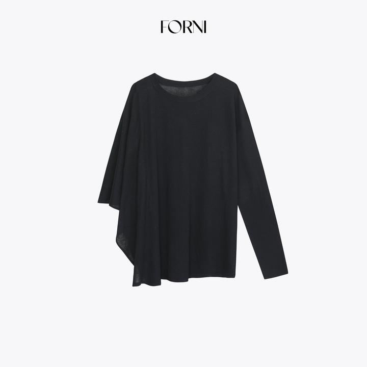 FORNI 柏林之声 慵懒风超细支羊毛不规则长袖廓形针织斗篷上衣