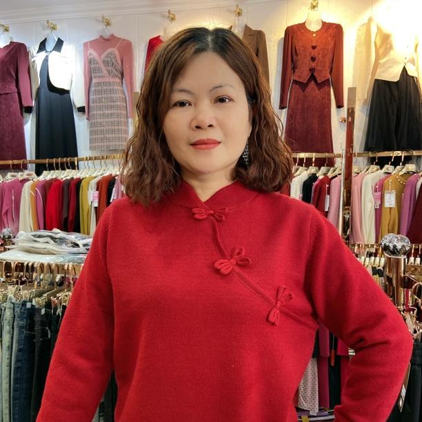 Y F!11#中山领红色国风毛衣