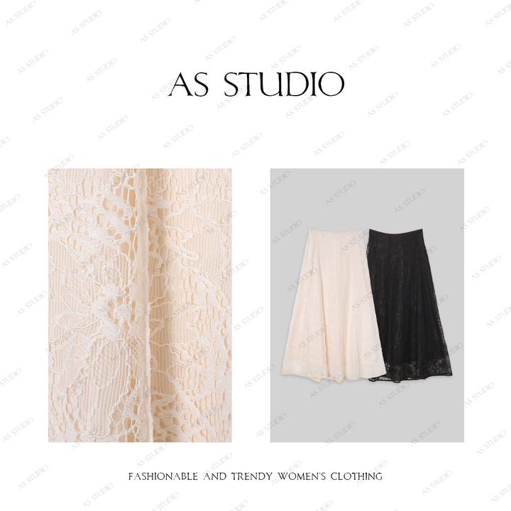 【AS玖月】25新重工镂空钩花蕾丝立体剪裁显瘦半身裙AS25CBQ4266