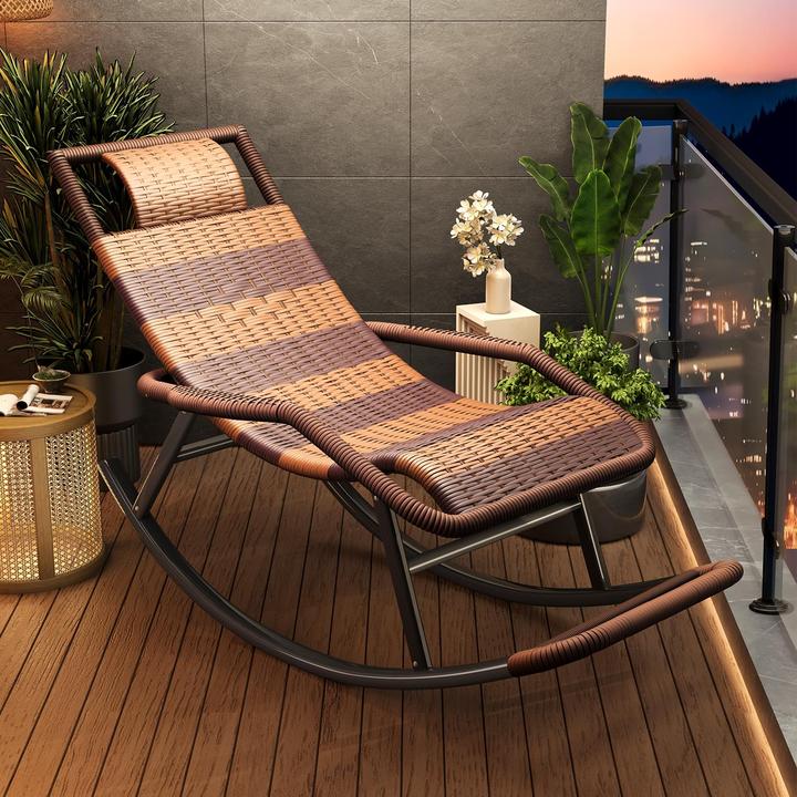 藤编藤椅摇摇椅躺椅成人阳台家用休闲老人午休专用客厅懒人逍遥椅