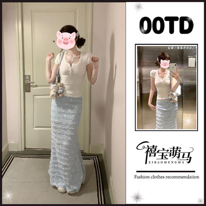 2025新款洋气衣服女爆款高端时尚精致气质超好看正肩上衣半身裙子