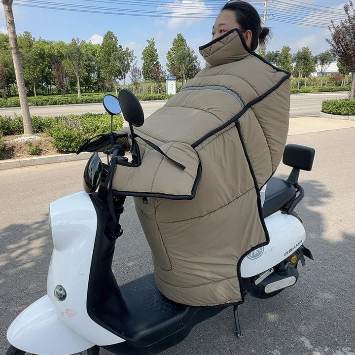 PU冬季电动车加厚挡风被加大侧翼护肩款踏板车防风抗寒通用款四季