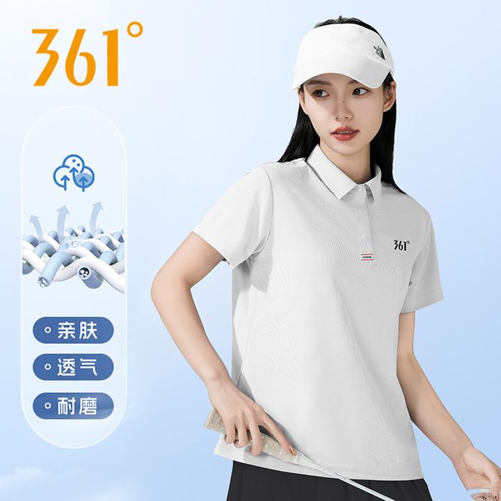 361°速干POLO衫女运动短袖T恤2025夏季新款薄款冰丝透气休闲上衣
