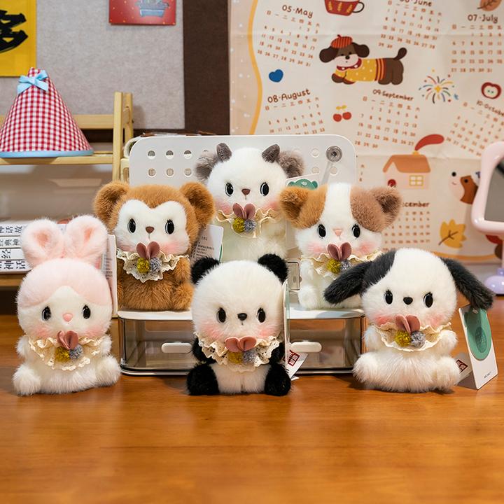 永发网红可爱桌伴毛绒玩偶兔子小熊公仔生日礼物布娃娃钥匙扣挂件